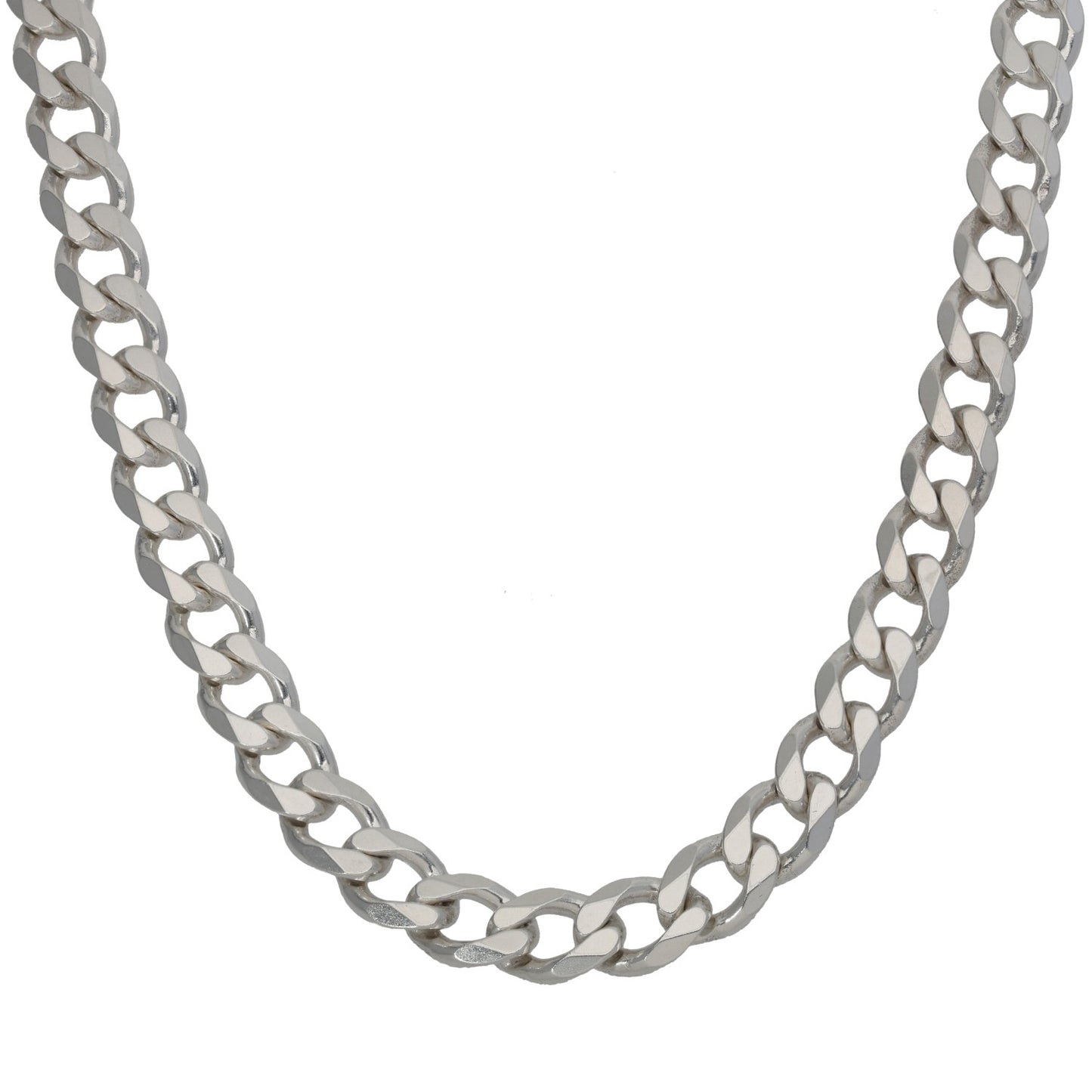 Sterling silver curb chain necklace with interlocking oval links