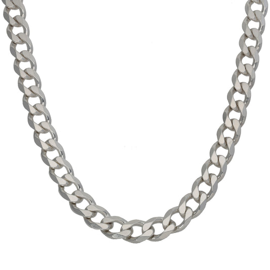 Sterling silver curb chain necklace with interlocking oval links