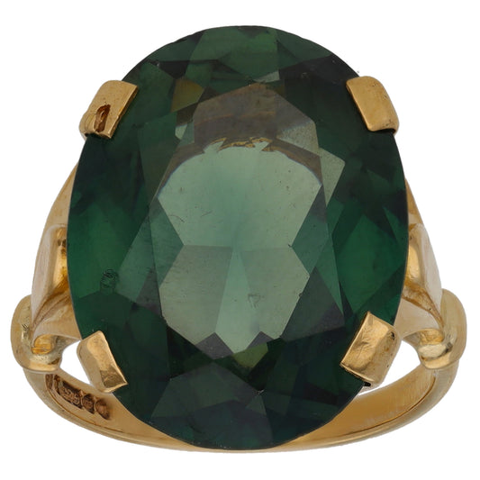 9ct Gold Imitation Single Stone Ring Size O