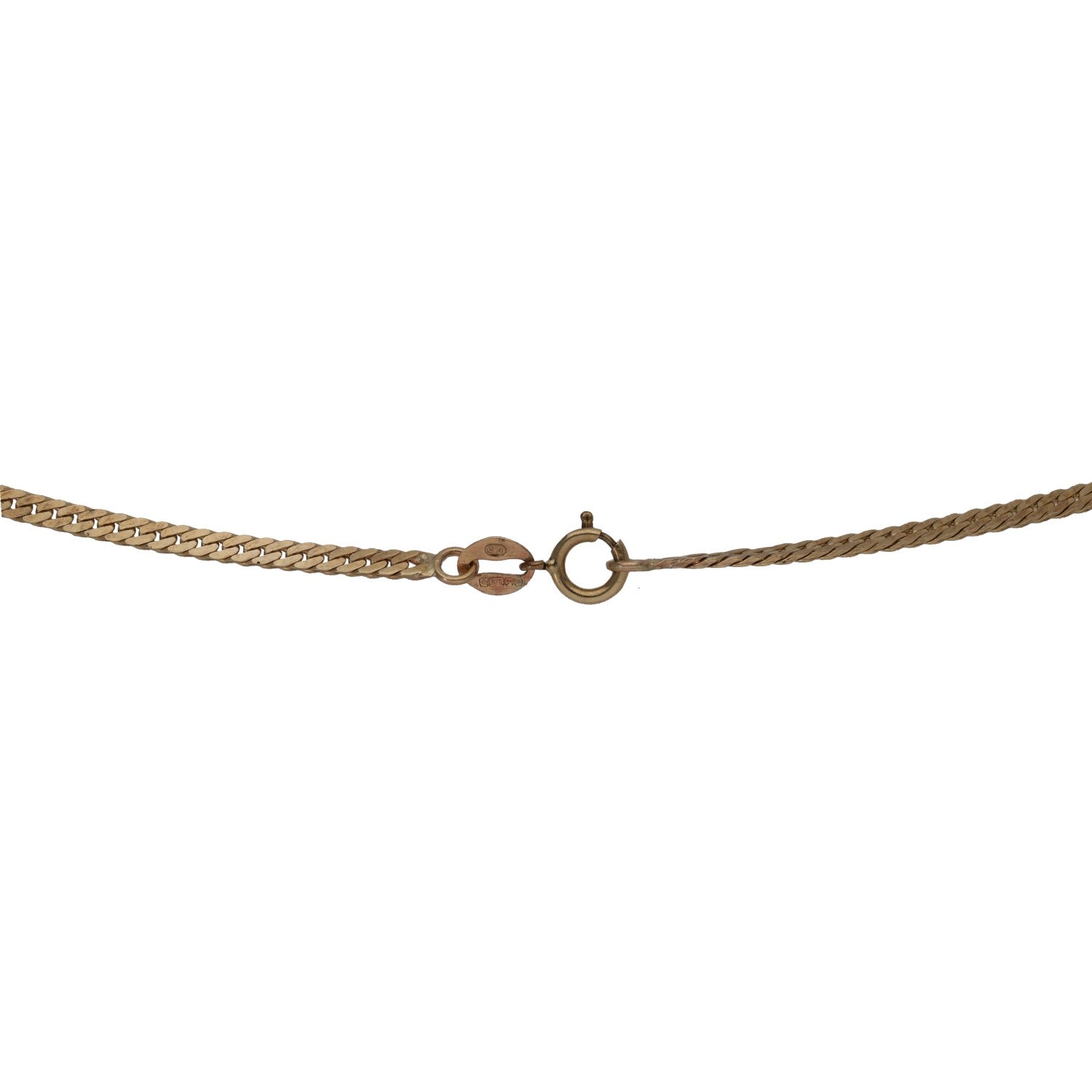 Gold link chain necklace with spring-ring clasp