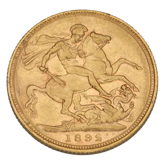 22ct Gold Queen Victoria Full Sovereign Coin 1892