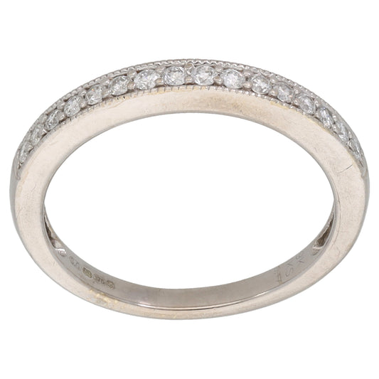 9ct White Gold 0.17ct Diamond Half Eternity Ring Size K