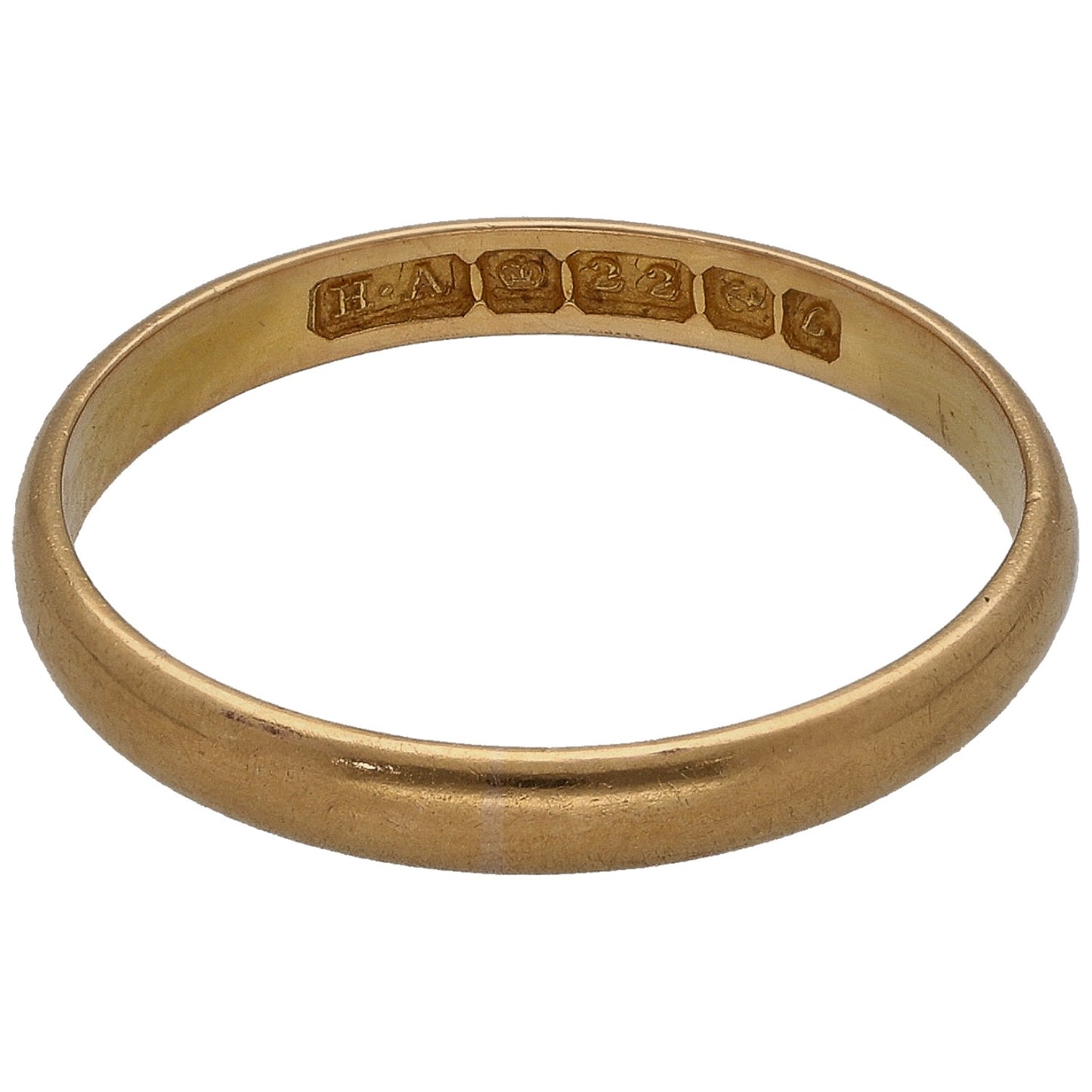 22ct Gold Plain Wedding Ring Size N
