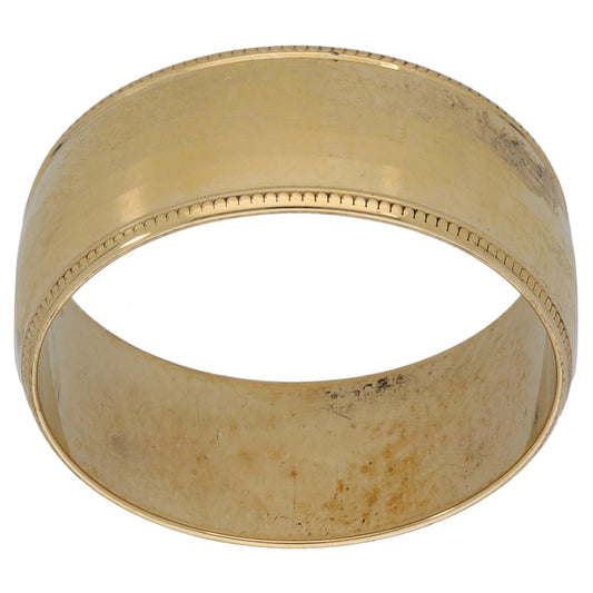 9ct Gold Patterned Wedding Ring Size L