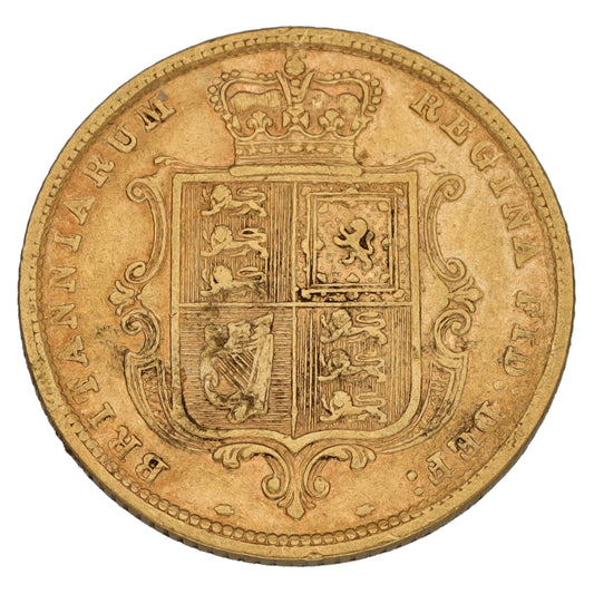 22ct Gold Queen Victoria Half Sovereign Coin 1883