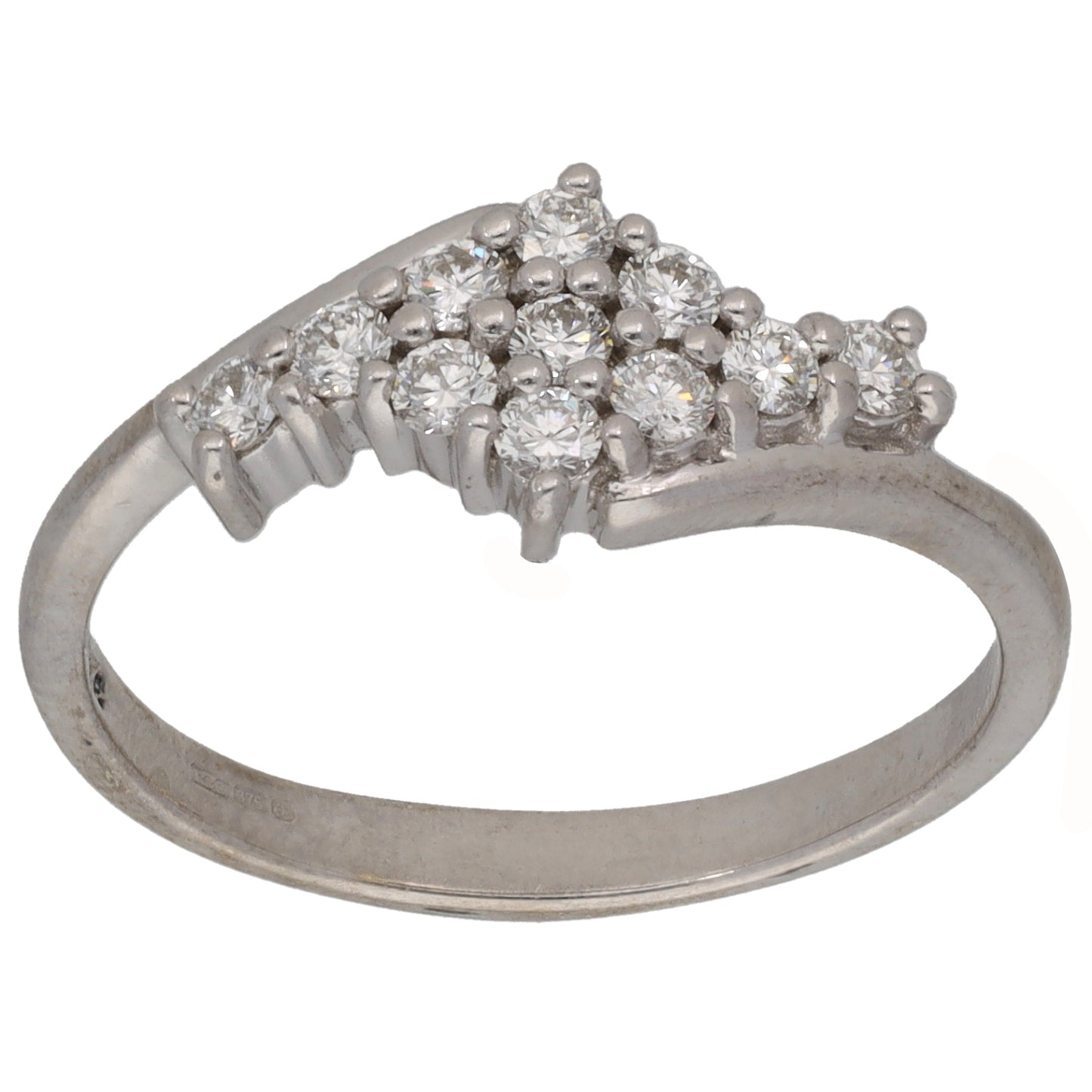 9ct White Gold 0.33ct Diamond Cluster Ring Size P