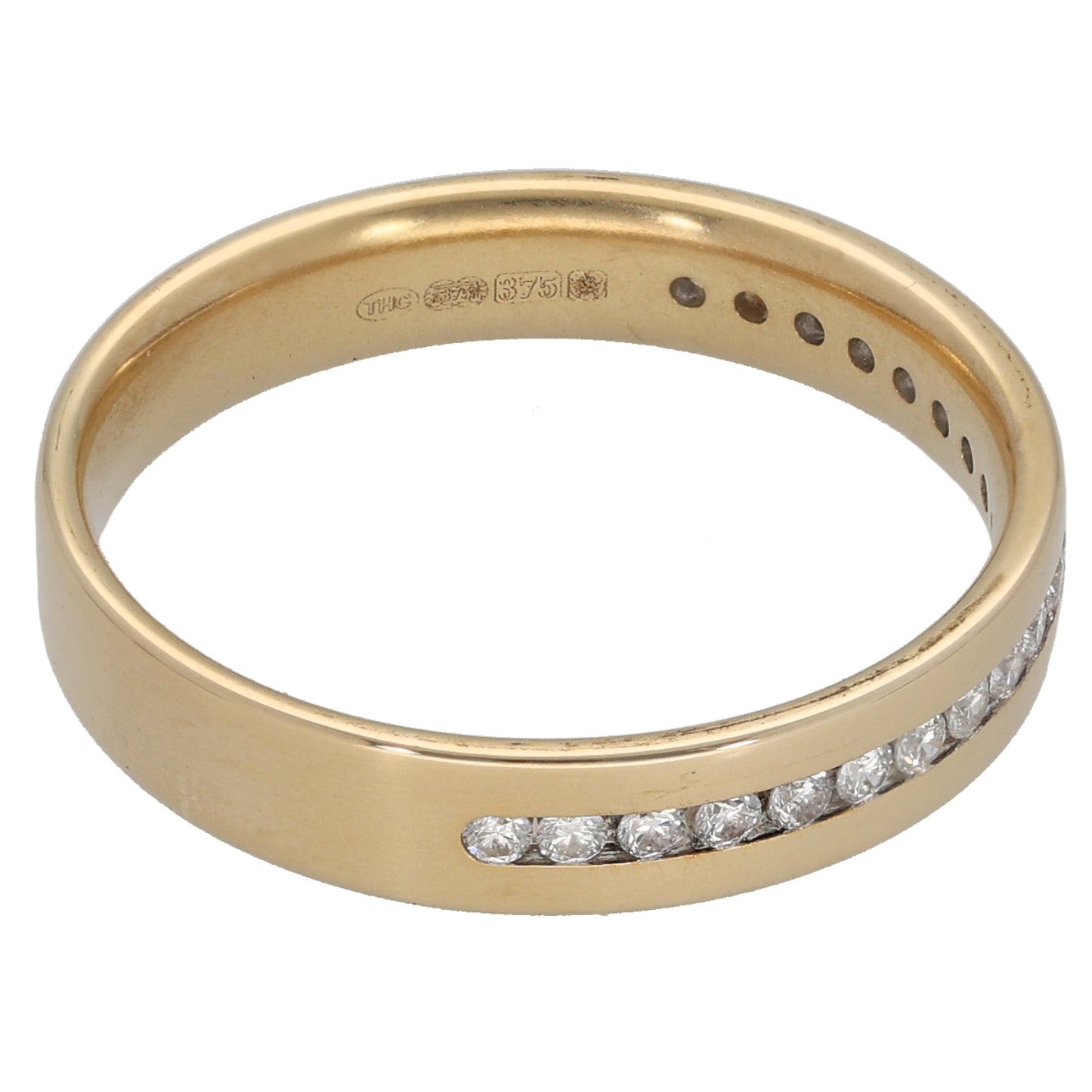 9ct Gold 0.20ct Diamond Half Eternity Ring Size R