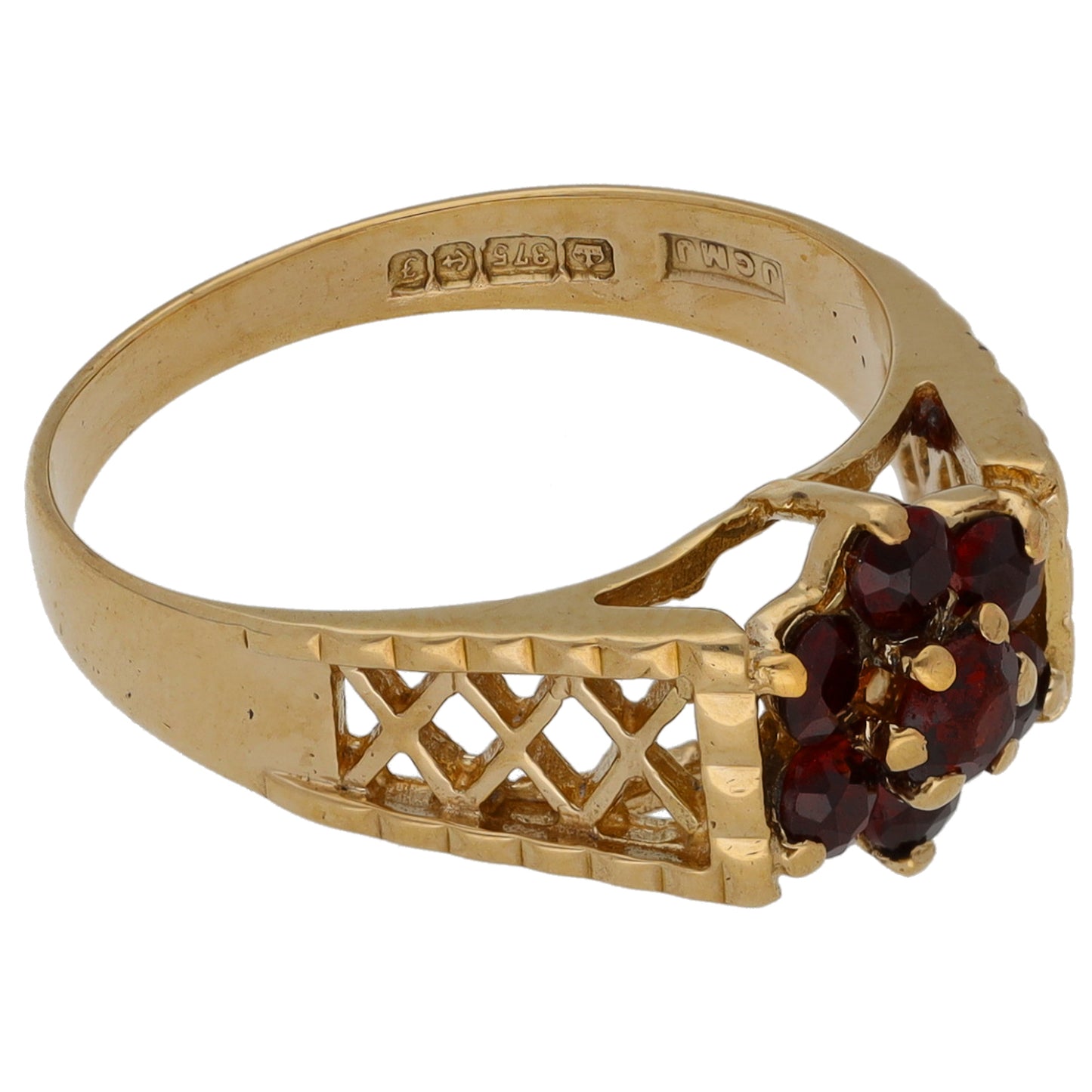 9ct Gold Garnet Dress/Cocktail Ring Size M