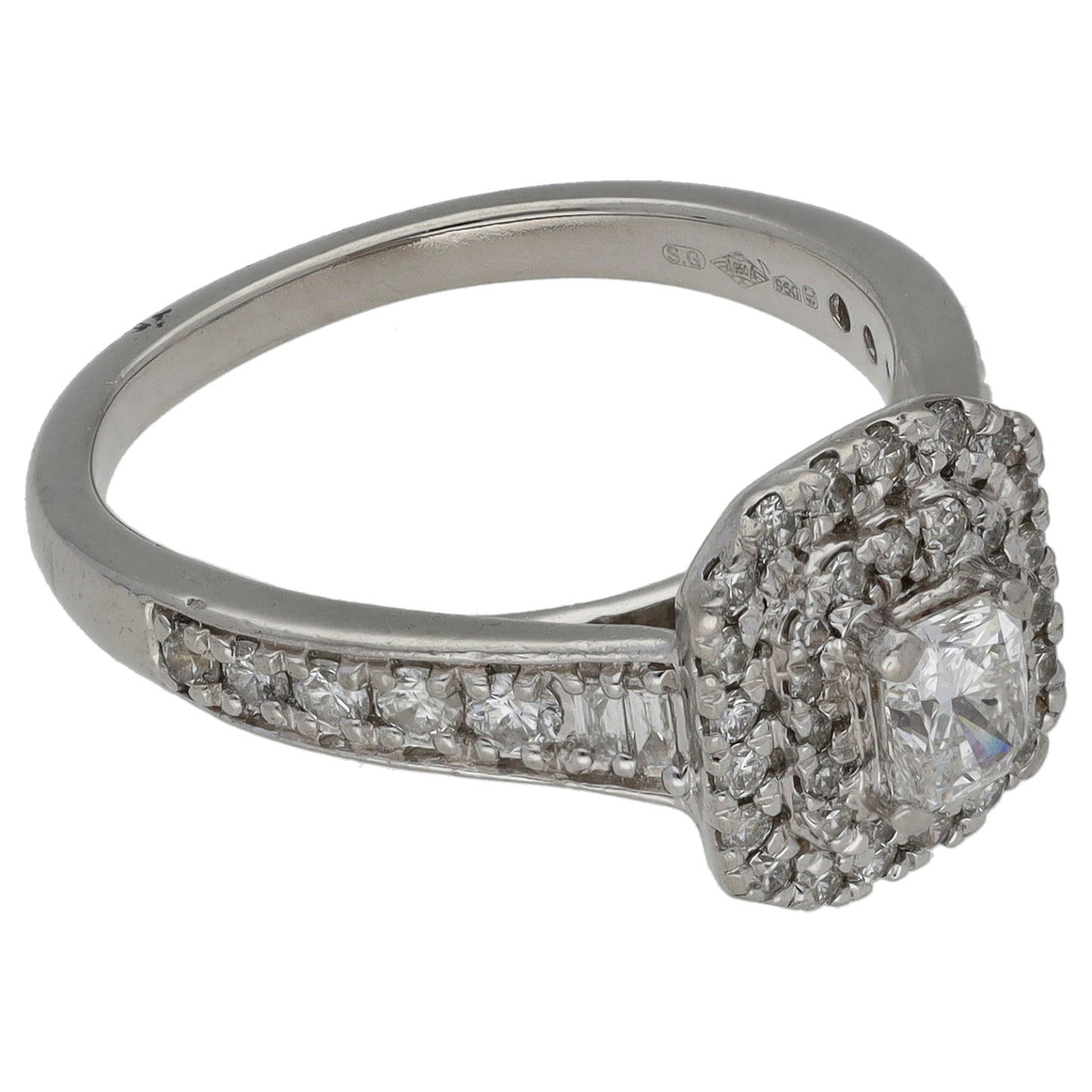 Platinum 0.78ct Diamond Cluster Ring Size K