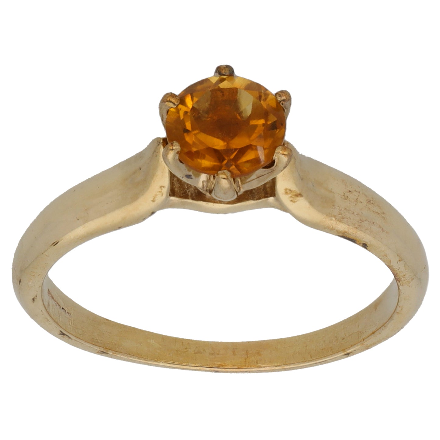 9ct Gold Quartz Single Stone Ring Size Q