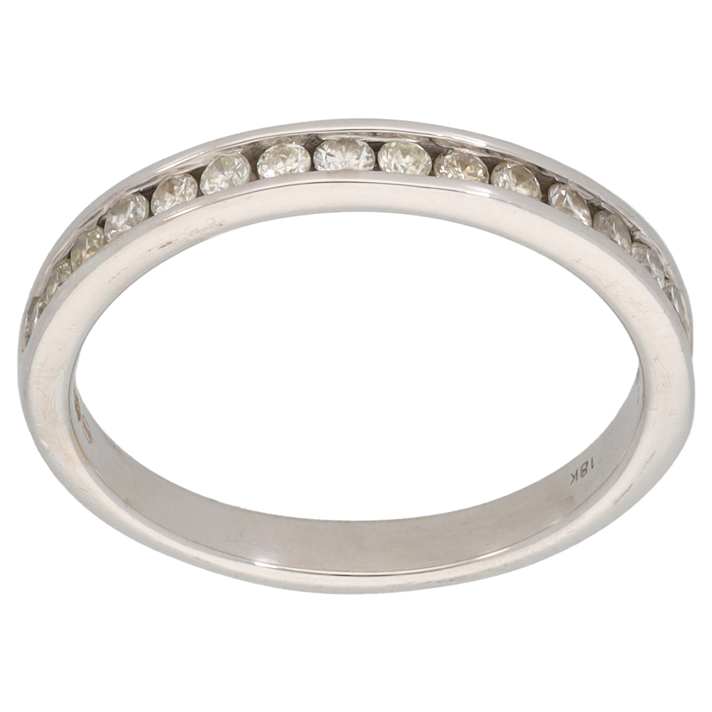 18ct White Gold 0.34ct Diamond Half Eternity Ring Size N