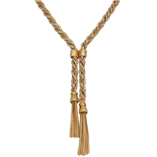 9ct Bicolour Gold Rope Chain 18"