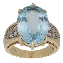 Load image into Gallery viewer, 9ct Gold Topaz &amp; White Topaz Dress/Cocktail Ring Size O
