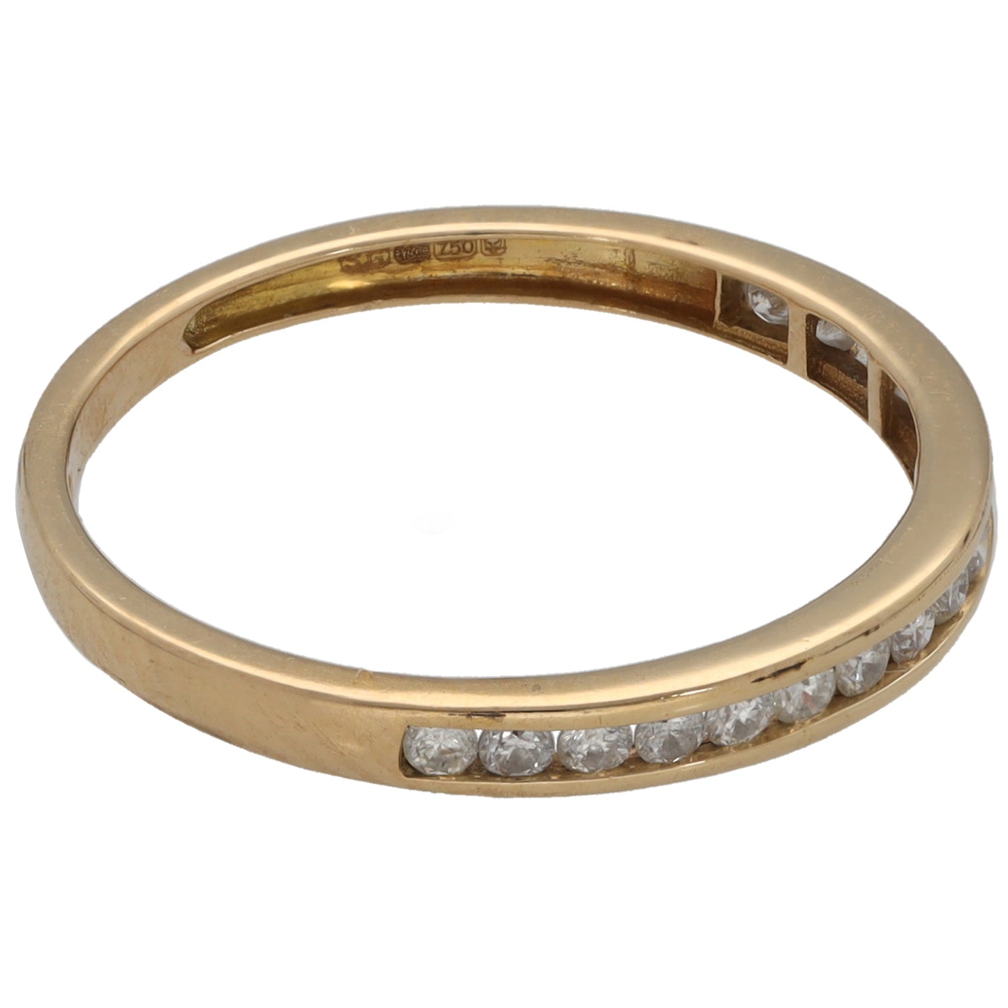 18ct Gold 0.25ct Diamond Half Eternity Ring Size N
