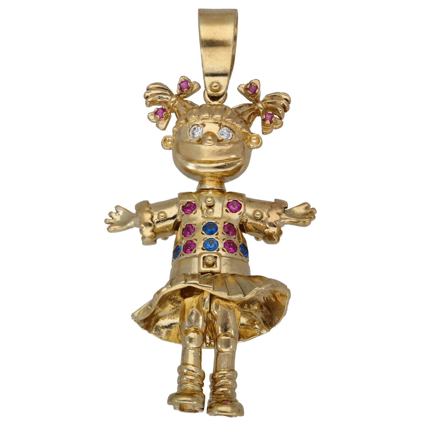 9ct Gold Imitation Gems Dolly Pendant