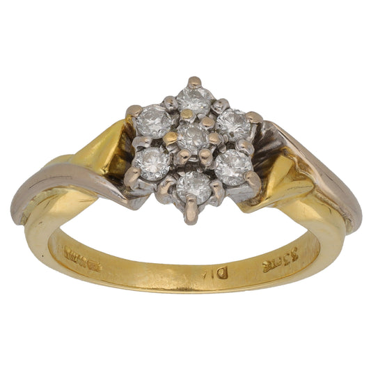18ct Gold 0.33ct Diamond Cluster Ring Size N
