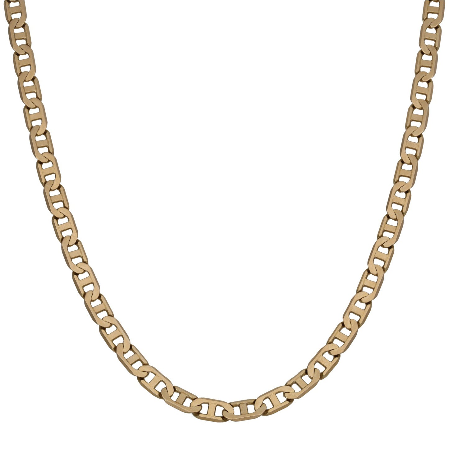 9ct gold curb chain necklace with chunky interlocking links, 22-inch length