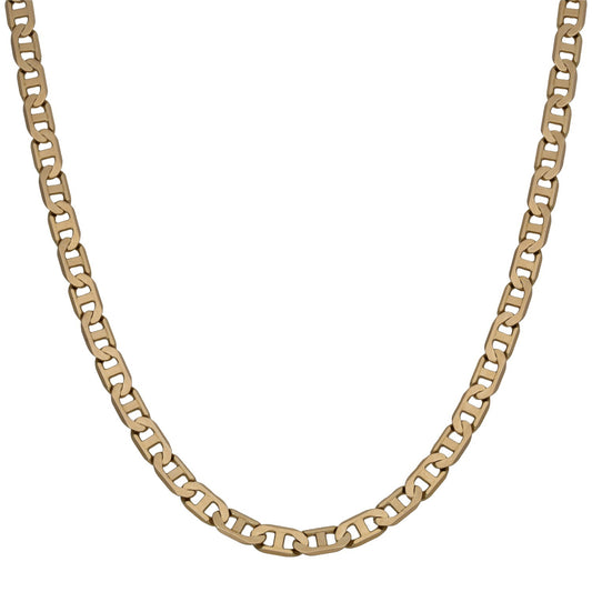 9ct gold curb chain necklace with chunky interlocking links, 22-inch length