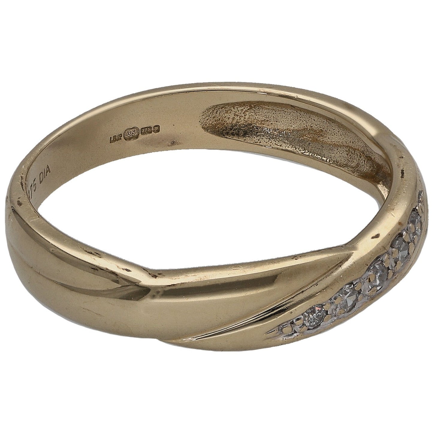 9ct Gold 0.08ct Diamond Half Eternity Ring Size M