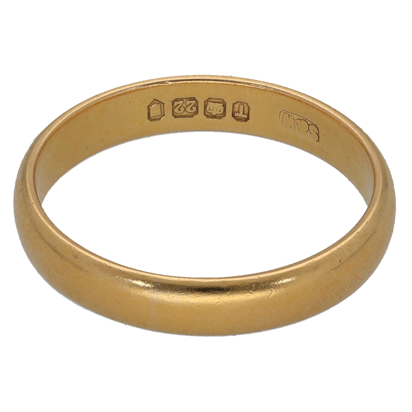 22ct Gold Plain Wedding Ring Size O