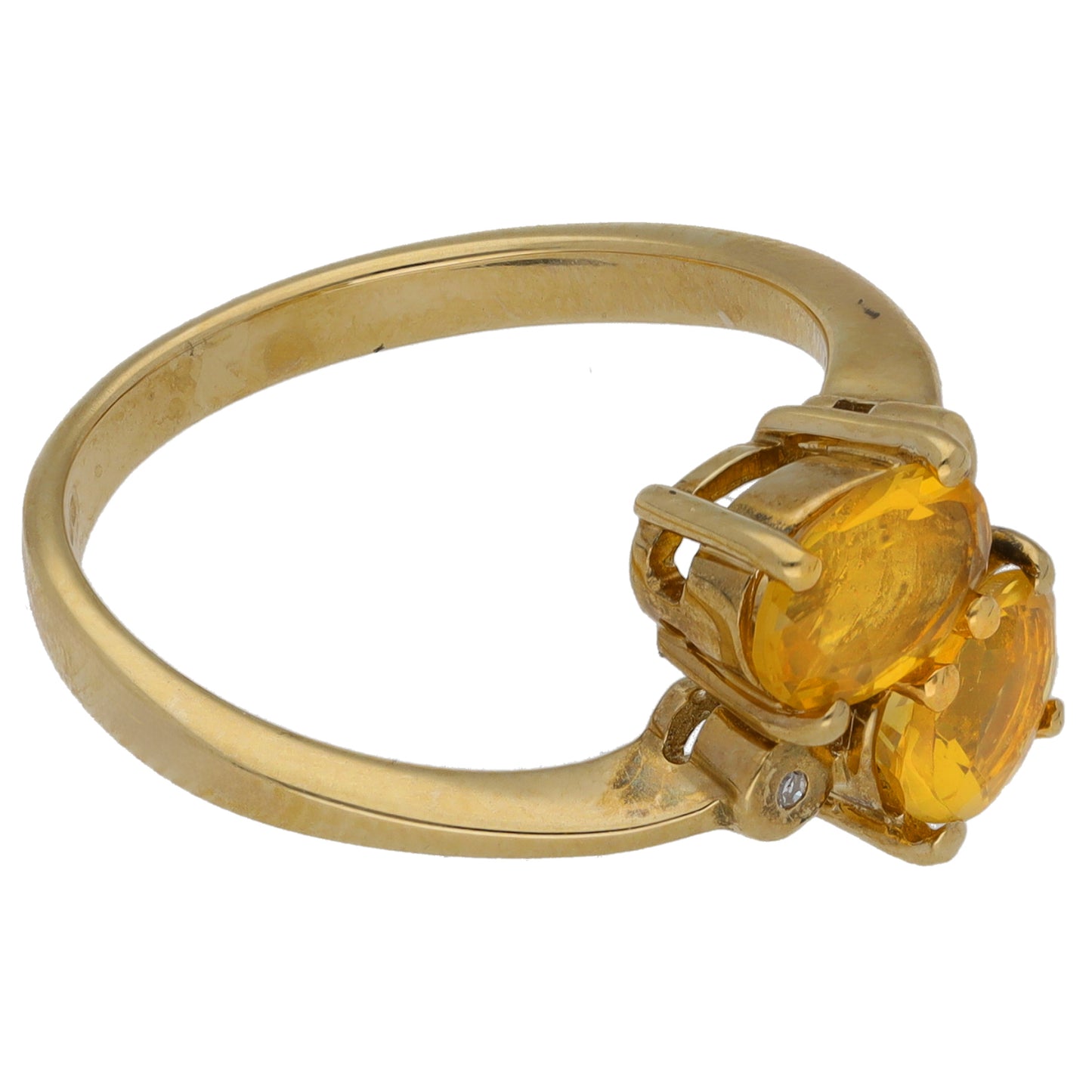 9ct Gold Opal & 0.02ct Diamond Dress/Cocktail Ring Size N