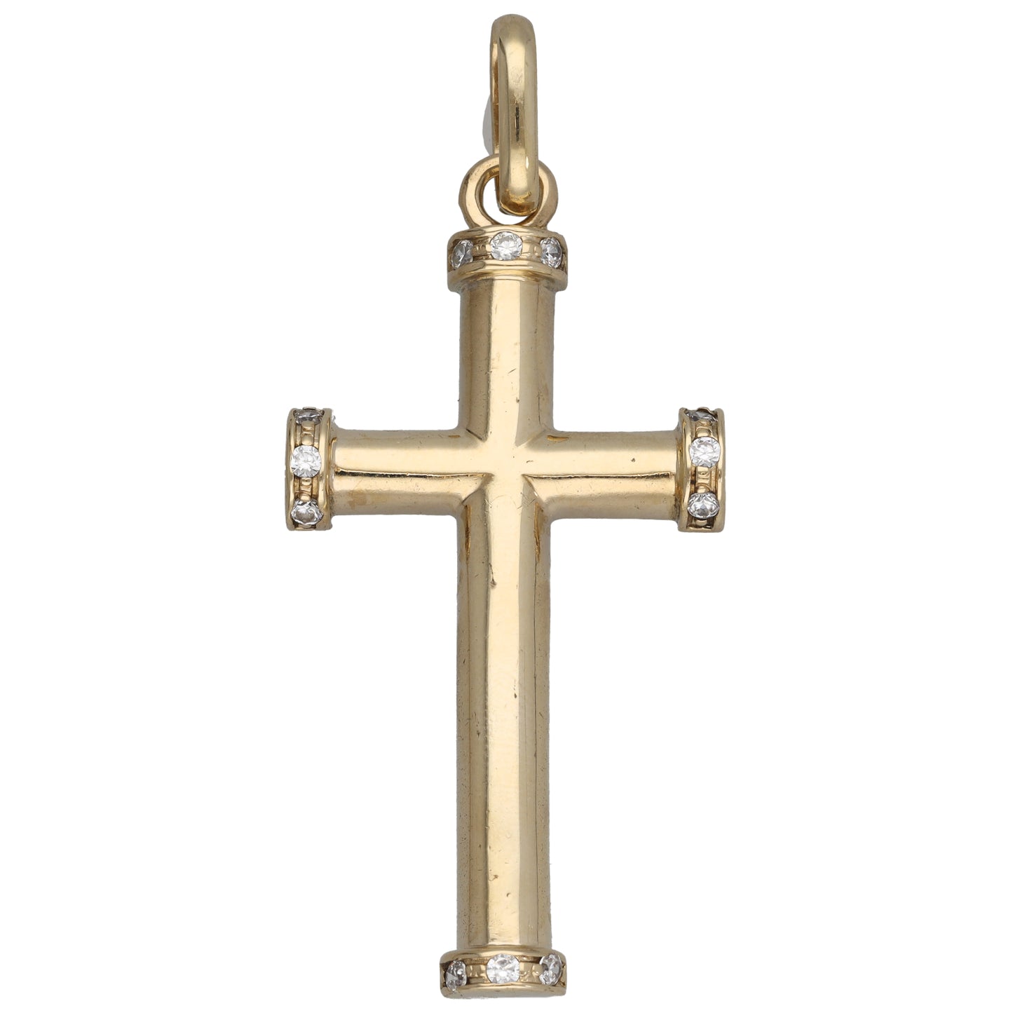 9ct Gold Cubic Zirconia Cross Pendant