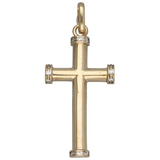 9ct Gold Cubic Zirconia Cross Pendant
