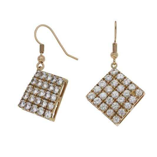 9ct Gold Cubic Zirconia Drop Earrings