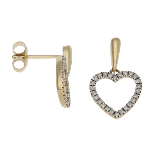 9ct Gold 0.26ct Diamond Drop Earrings