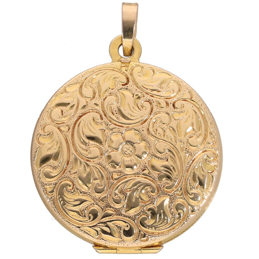 9ct Gold Patterned Locket Pendant