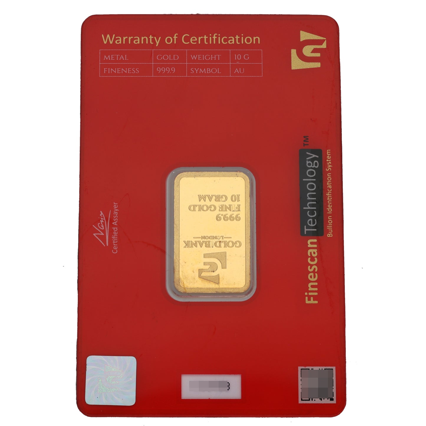 24ct 10g Gold Bar