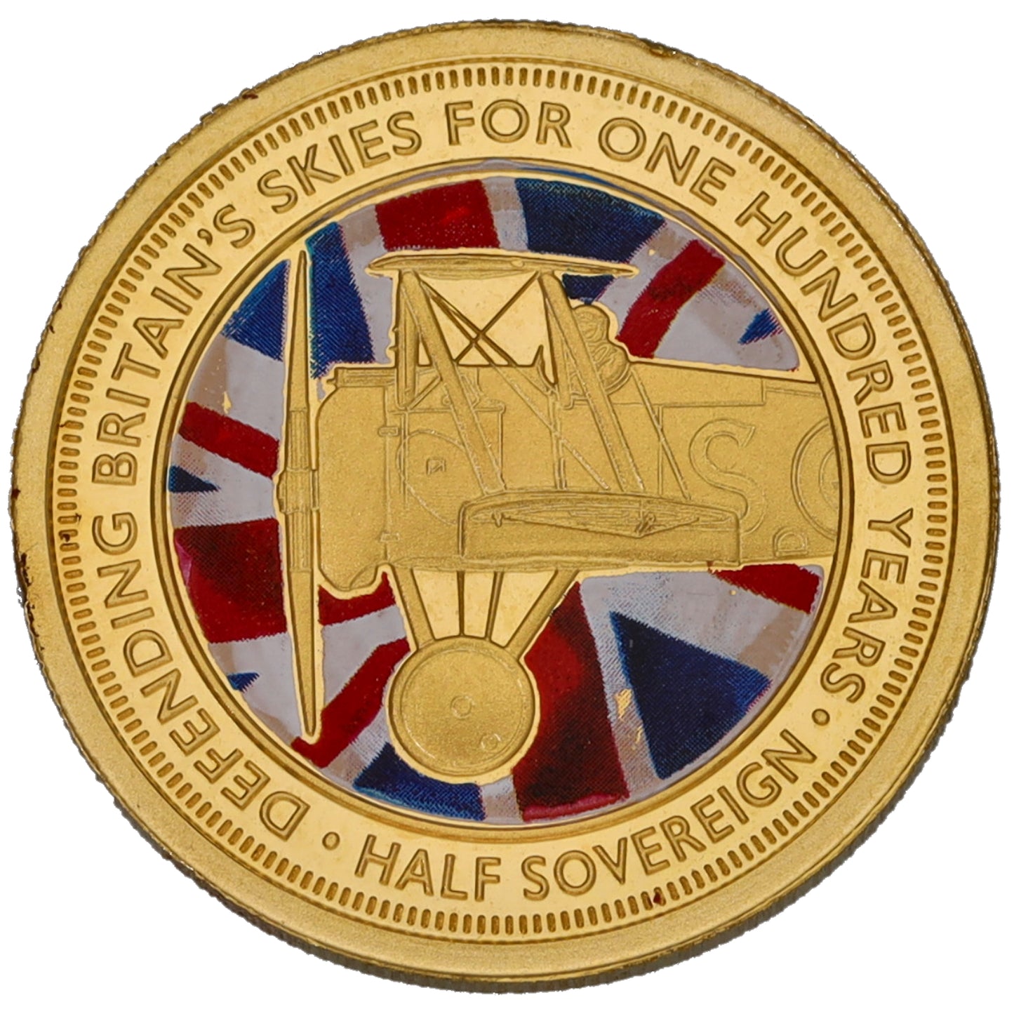 22ct Gold Defending Britain's Skies For One Hundred Years Half Sovereign Coin 2018
