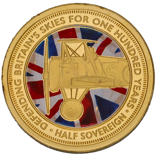 22ct Gold Defending Britain's Skies For One Hundred Years Half Sovereign Coin 2018