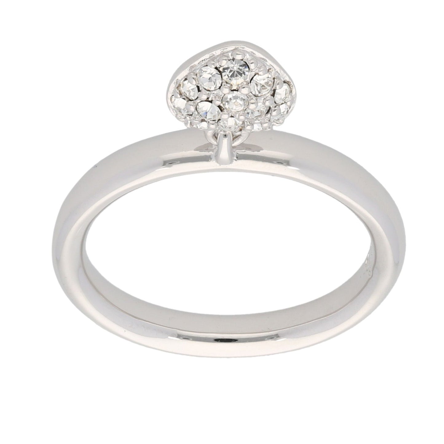 Silver Sterling CZ Heart Ring