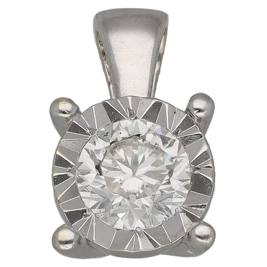 9ct White Gold 0.40ct Diamond Solitaire Pendant
