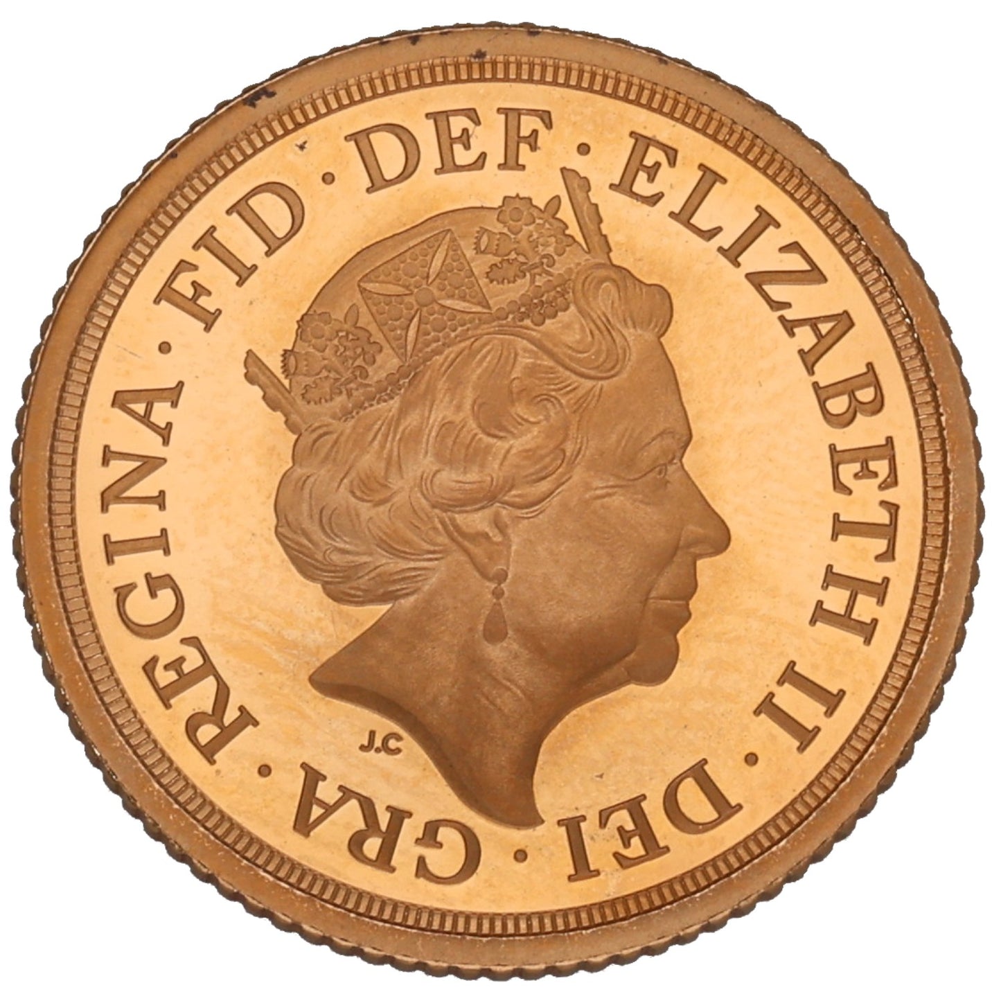 22ct Gold Queen Elizabeth II Half Sovereign Coin 2020