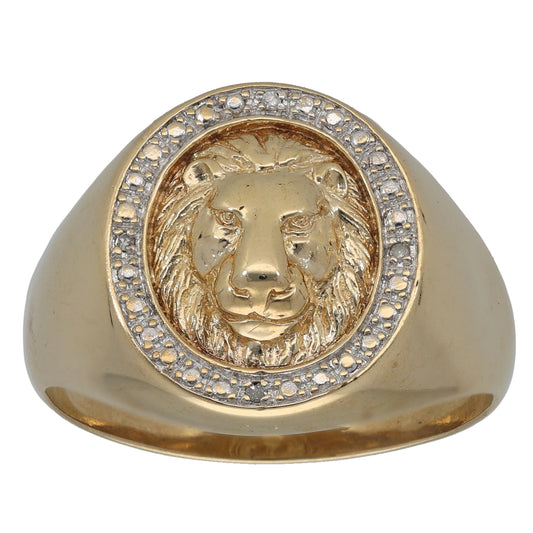 9ct Gold 0.02ct Diamond Animal Ring Size V