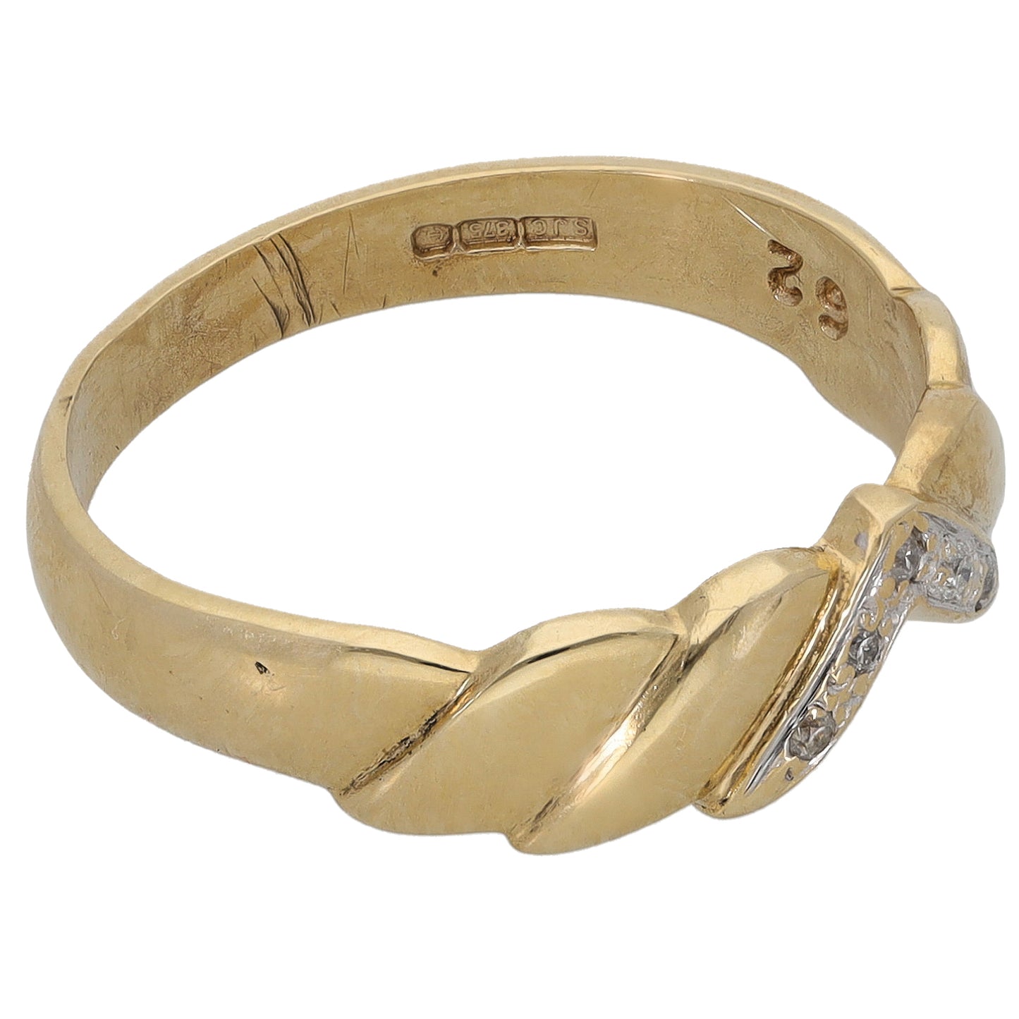 9ct Gold 0.025ct Diamond Alternative Ring Size N