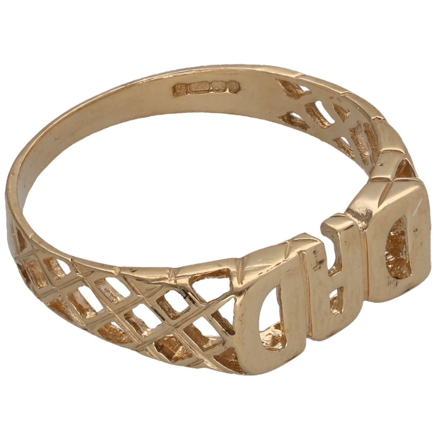 9ct Gold Dad Ring Size S