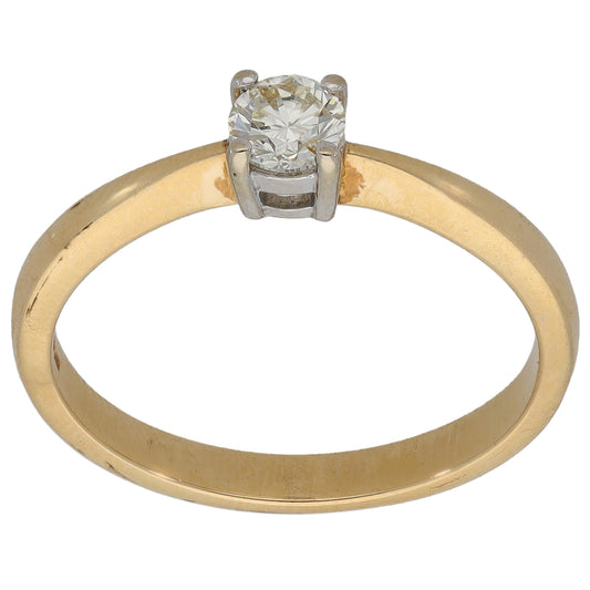 9ct Gold 0.25ct Diamond Solitaire Ring Size N