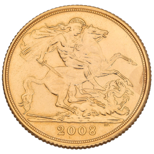 22ct Gold Queen Elizabeth II Full Sovereign Coin 2008