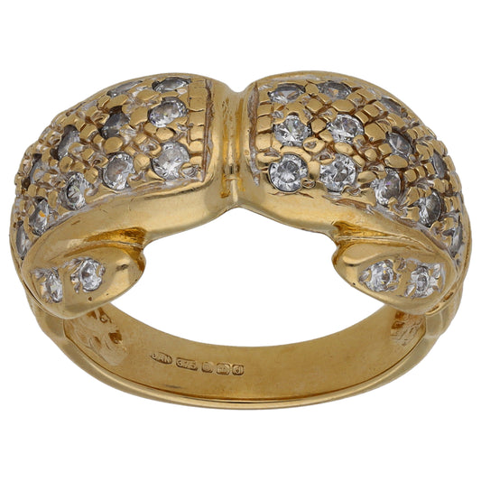 9ct Gold Cubic Zirconia Boxing Glove Ring Size T