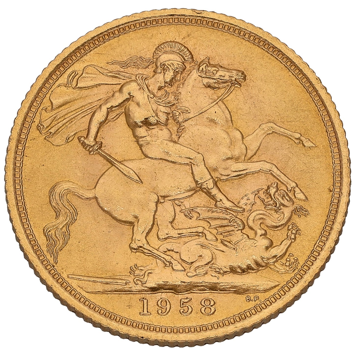22ct Gold Queen Elizabeth II Full Sovereign Coin 1958