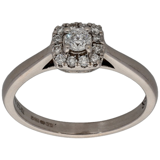 18ct White Gold 0.25ct Diamond Cluster Ring Size K