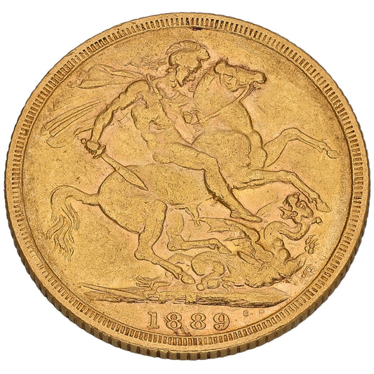 22ct Gold Queen Victoria Full Sovereign Coin 1889