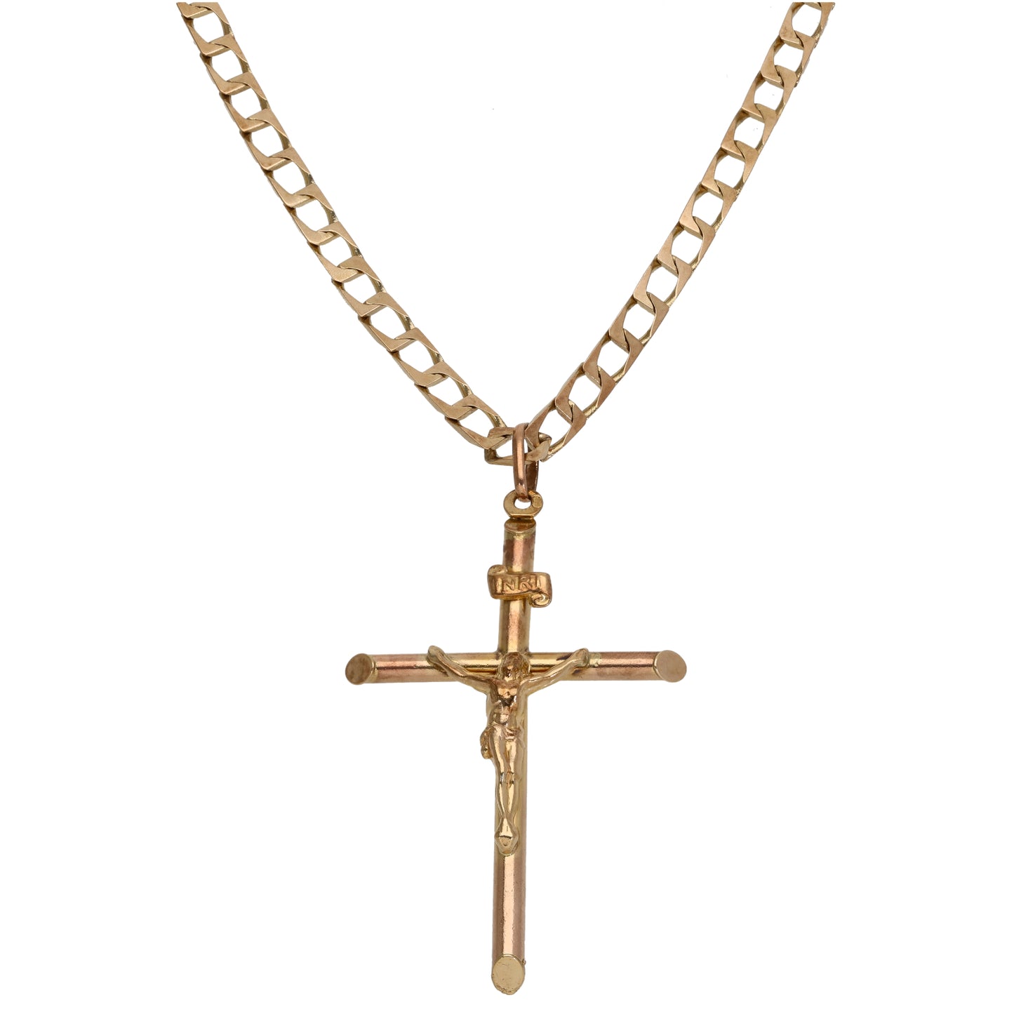 9ct Gold Crucifix Pendant With Chain