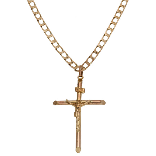 9ct Gold Crucifix Pendant With Chain