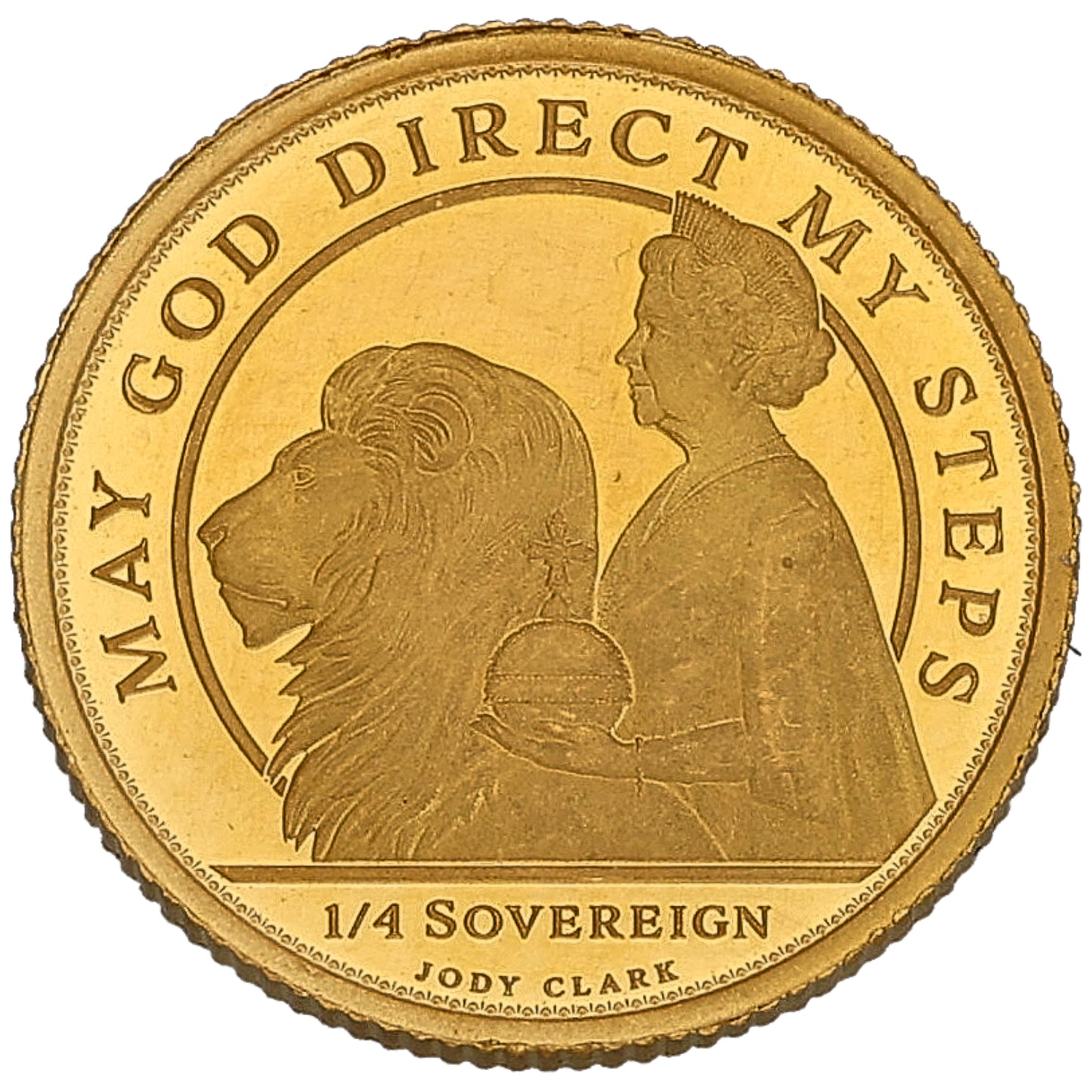 22ct Gold May God Direct My Steps Quarter Sovereign Coin 2021