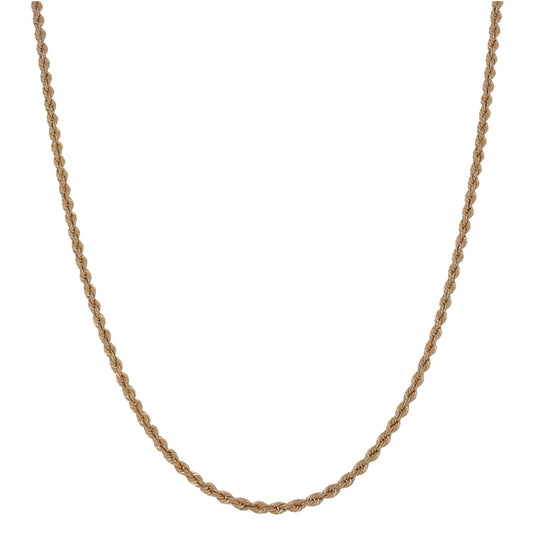 New 9ct Gold Hollow Rope Chain 18"