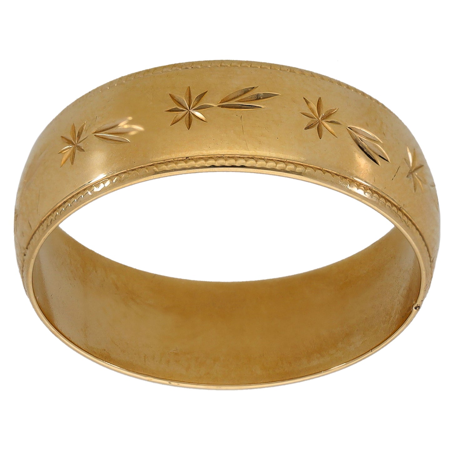 9ct Gold Patterned Wedding Ring Size U